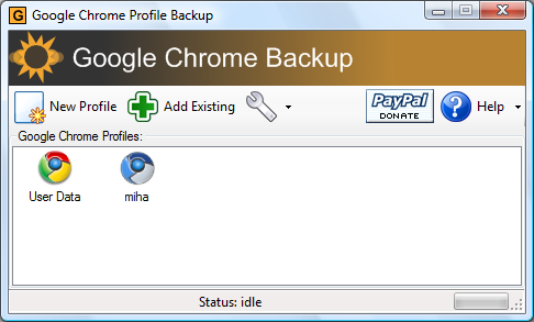 Chrome backup